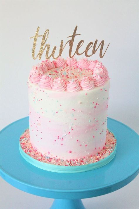 Bday Cakes For Girls, Bolo Tumblr, 19th Birthday Cakes, 19 Birthday, 15th Birthday Cakes, 14th Birthday Cakes, Teen Cakes, 13 Birthday Cake, Sweet 16 Birthday Cake