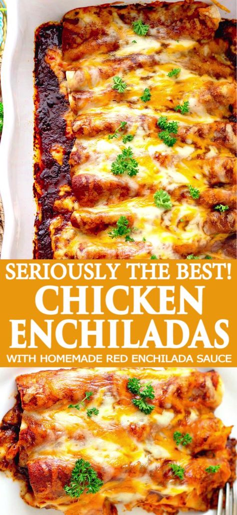 Sauce Aesthetic, Croissants Breakfast, Homemade Red Enchilada Sauce, Mexikansk Mat, Meal Prep Plans, Red Enchilada Sauce, Mexican Dinner, Chicken Enchilada Recipe, Läcker Mat