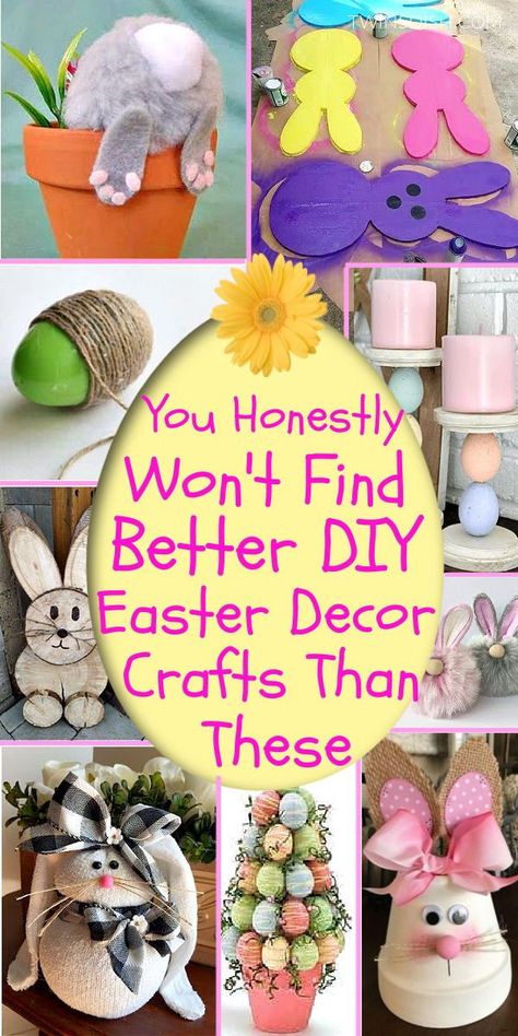 Adorable DIY Spring and Easter crafts and decorations that are easy enough for kids to make. The absolute best of the best ideas for your celebration. Easter Crafts For Seniors, Easy Diy Easter Crafts, Easter Crafts Dollar Store, Diy Easter Crafts, Diy Easter Decor, Eggs Ideas, Diy Spring Crafts, Diy Easter Gifts, Easter Crafts For Adults