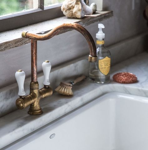 Sink And Faucet, Local Milk, Home Goods Store, French Kitchen, Farmhouse Sink Kitchen, Beautiful Kitchen, Vintage Kitchen Decor, Kitchen Taps, Decoration Inspiration