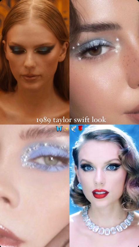 #1989 #taylorswift #taylorswift1989look 1989 Makeup Looks Taylor Swift, Eras Tour Makeup Look, 1989 Taylor Swift Inspired Makeup, Midnights Era Makeup Ideas, Taylor Swift 1989 Inspired Makeup, 1989 Era Makeup Ideas, 1989 Taylor Swift Aesthetic Makeup, Eras Tour Hair Ideas Midnights, 1989 Makeup Looks