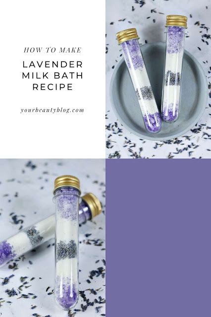 DIY recipe for lavender bath salts. This has an herbal bath salts recipe with real dried lavender buds and lavender bath salts benefits for your skin and mind. A lavender milk bath recipe is excellent for your skin, especially for dry skin. This herbal bath salts DIY is also a great DIY bath and body gift. A homemade milk bath recipe is easy to make. I like making them as test tube bath salts diy. You can make several milk bath recipe DIY at once for gifts. This is an easy lavender bath salts Milk Bath Recipe Diy, Test Tube Bath Salts, Lavender Milk Bath, Bath Salts Diy Recipes, Bath Recipes Diy, Diy Bath Salt, Diy Bath Soak, Lavender Milk, Milk Bath Recipe