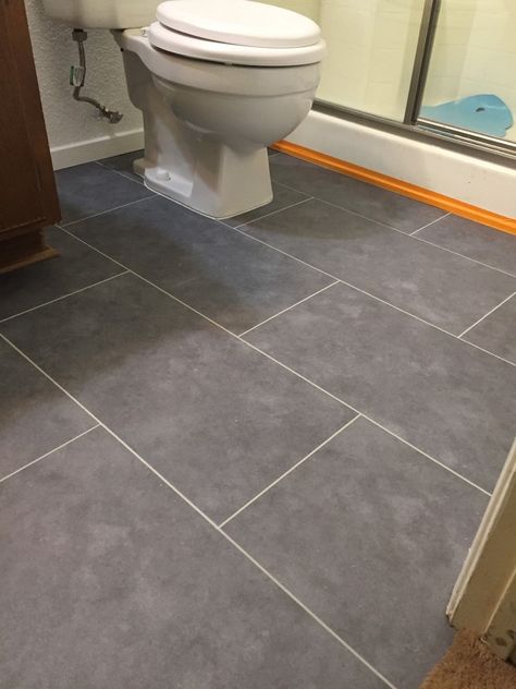 I recently put in stone/slate look luxury vinyl tiles in my bathroom? Master Bath Tile Combinations, Luxury Vinyl Tile Kitchen, Vinyl Tile Flooring Kitchen, Stone Look Vinyl Flooring, Vinyl Tile Flooring Bathroom, Luxury Vinyl Tile Bathroom, Vinyl Plank Flooring Bathroom, Vinyl Tile Bathroom, Slate Bathroom Floor