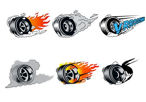 Automotive Logo, Burnout Illustration, Reel Logo, Tire Vector, Festa Monster Truck, Wheel Tattoo, Automotive Logo Design, Fire Tattoo, Car Vector