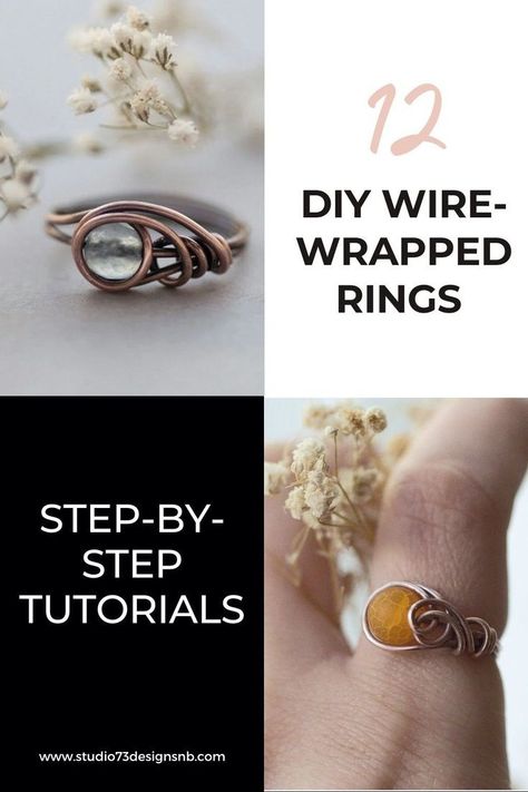 Wire Wrapped Bracelet With Stones, Wire Wrapping Beginner, Wire Wrapped Jewelry Rings, Handmade Rings Tutorial, Diy Wire Wrapped Rings, Wire Rings Tutorial, Diy Wire Rings, Silver Wire Jewelry, Diy Wire Jewelry Rings