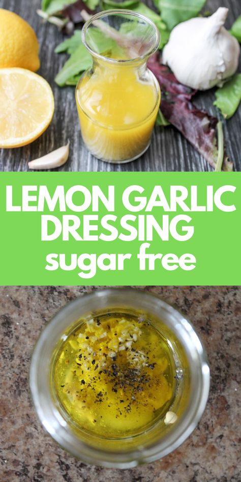 Simple Healthy Salad Dressing, Lemon Juice Salad Dressing Healthy, Healthy Garlic Dressing, Eating Well Lemon Garlic Vinaigrette, Low Cholesterol Salad Dressing Recipes, Healthy Lemon Dressing, Low Glycemic Salad Dressing, Salad Dressing Recipes Garlic, Heart Healthy Dressing Recipes