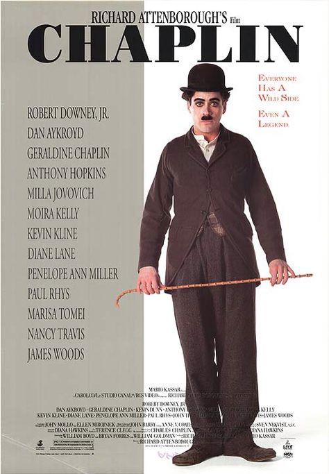 Chaplin 1992 Robert Downey Jr Chaplin, Penelope Ann Miller, Nancy Travis, Moira Kelly, Chaplin Film, Richard Attenborough, Kevin Kline, John Barry, Scary Stories To Tell