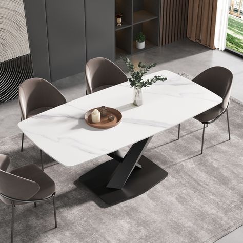 This dining table is consist of high quality slate stone top and Carbon steel legs, verysturdy and durable. The modern design is simple and fashion, it can be combine with the any environment. Nordic Dining Table, Stone Top Dining Table, Nordic Dining, Stone Dining Table, Sintered Stone, Marble Dining, Dining Table Marble, Wooden Dining Tables, Glass Top Table