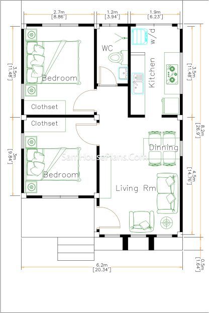 Design Case Mici, Retirement House Plans, Floor Plan Ideas, 2d Floor Plan, Simple Floor Plans, Small House Layout, House Floor Plan, Small House Floor Plans, Building Plans House