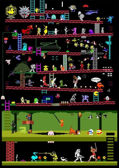 Quantos games clássicos você consegue identificar neste quadro?- How many classic games you can see in the picture? Arcade Retro, Retro Arcade Games, 80s Video Games, Vintage Video Games, Classic Video Games, Retro Arcade, Game Illustration, Retro Game, Retro Videos