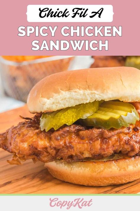 Chick Fil A Spicy Chicken, Spicy Fried Chicken Sandwich, Chick Fil A Recipe Copycat, Chick Fil A Recipe, Chick Fil A Sandwich, Spicy Sandwich, Spicy Chicken Sandwich, Spicy Fried Chicken, Spicy Chicken Sandwiches