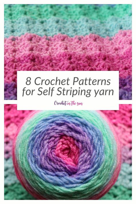 Mandalas, Amigurumi Patterns, Variegated Crochet Patterns Free, Crochet Blanket With Ombre Yarn, Crochet Blankets Using Variegated Yarn, Lion Brand Cupcake Yarn Patterns, Caron Cake Blanket Crochet, Crochet Stitches For Ombre Yarn, Hobbii Universe Yarn Crochet Patterns