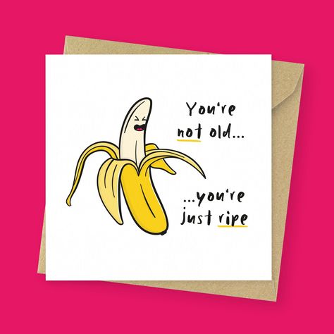 You're ripe funny Birthday card // Cute old age Birthday card for her, for him, for brother, for sister, for friend Birthday Card Ideas For Sister Handmade, Funny Brother Birthday Cards, Birthday Card Brother, Planet Birthday, Brother Humor, Birthday Card Cute, Creative Birthday Cards, Birthday Cards For Brother, Birthday Card For Her