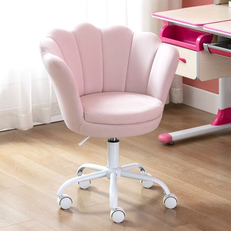 Velvet Bedroom Chair, Girls Desk Chair, Kids Bedroom Themes, Pink Desk Chair, Velvet Bedroom, Cute Desk Chair, Girl Desk, Kids Desk Chair, Study Chair