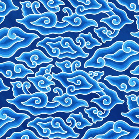 Blue Batik Megamendung Vector Pattern Batik Megamendung, Mega Mendung, Desain Buklet, Motif Batik, Indonesian Batik, Batik Art, Men Belts, Batik Design, Batik Pattern