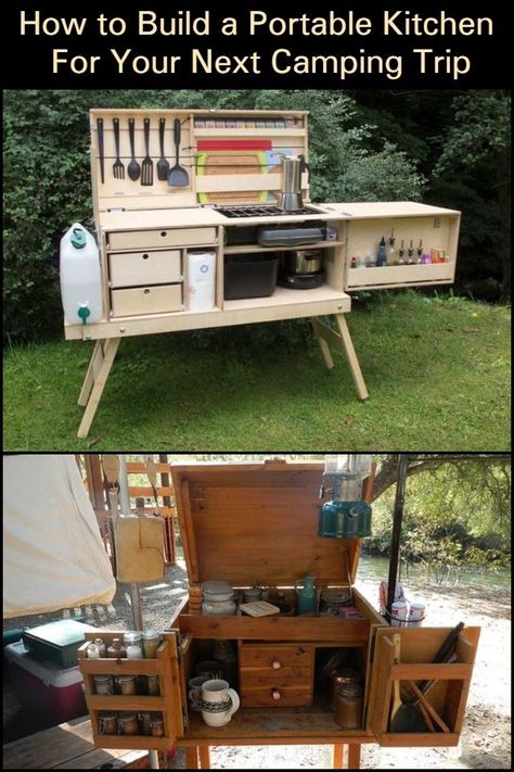 Picnic Storage Ideas, Camp Chuck Box Diy, Chuck Boxes For Camping, Diy Camp Kitchen How To Build, Camping Kitchen Diy, Diy Camp Kitchen Ideas, Camp Kitchen Chuck Box Diy, Chuck Box Camp Kitchen, Camping Chuck Box Ideas