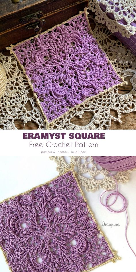 5 Amazing Squares with a Border Free Crochet Patterns - Your Crochet Crochet Afghan Borders, Easy Granny Squares, Granny Squares Bag, Crochet Projects Free, Free Crochet Square, Granny Squares Crochet, Julia Hart, Cozy Ideas, Crochet Project Free