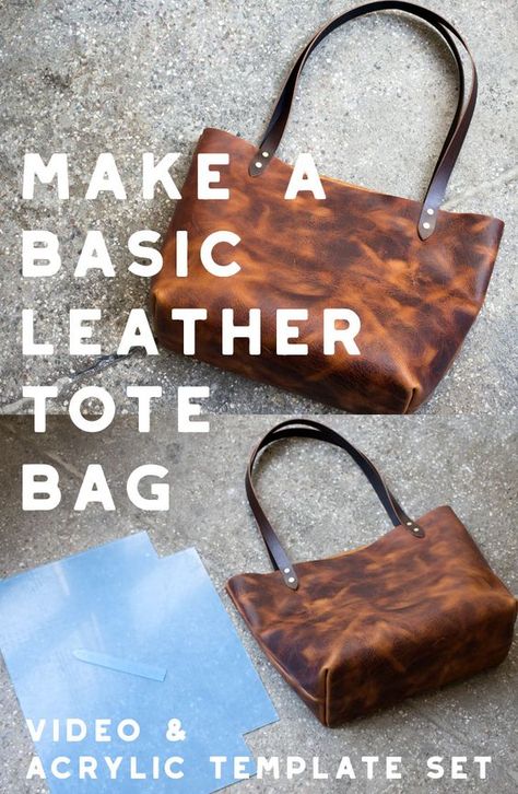 Tela, Diy Leather Tote Bag, Diy Leather Tote, Leather Bag Tutorial, Leather Tutorial, Diy Leder, Diy Leather Projects, Diy Sac, Leather Bag Pattern