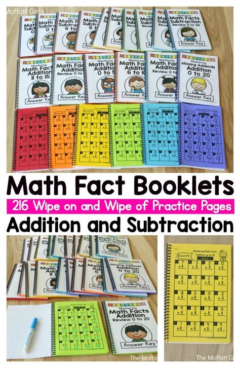 Math Facts Booklets- Help your students build number fluency and master addition and subtraction with these simple booklets! Organisation, Number Fluency, Master Addition, Math Facts Addition, Math Fact Practice, Math Fluency, Math Fact Fluency, Math Intervention, Math Groups