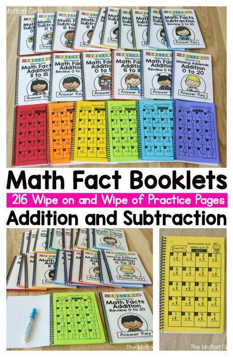 Math Facts Booklets- Help your students build number fluency and master addition and subtraction with these simple booklets! Organisation, Number Fluency, Master Addition, Math Facts Addition, Math Fact Practice, Math Fluency, Math Fact Fluency, Math Intervention, Math Addition