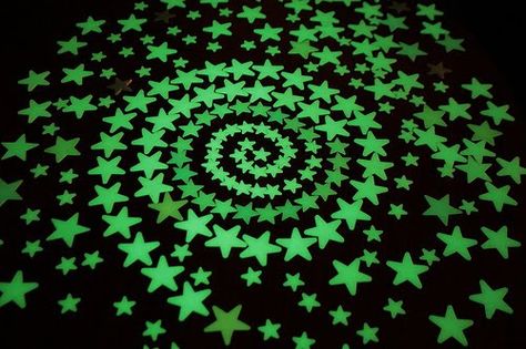 Glow in the dark stars or other toys might be fun as well. Stars Glow In The Dark, Arte Hippy, Rum Inspo, Glow In The Dark Stars, Quirky Girl, Dark Stars, Dark Star, Dream Room Inspiration, Cute Room Decor