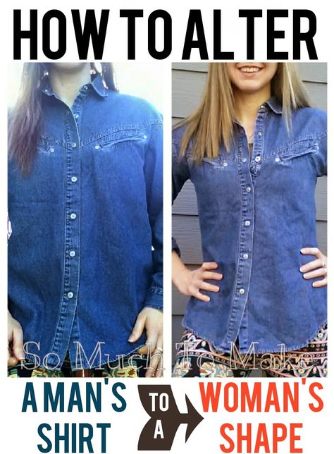 How To Alter a Man's Shirt to a Woman's Shape repurpose sewing tutorial Refashioned Clothing, Recycled Mens Shirt, Tips Menjahit, Umgestaltete Shirts, Redo Clothes, Sewing Men, Bleached Flannel, Clothing Projects, Jean Outfit