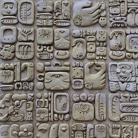 Inspirational graphics at iximche Mayan Glyphs, Aztec Artwork, Mayan Symbols, Inspirational Graphics, Maya Art, Mayan Art, Clay Stamps, Ancient Mayan, Aztec Art