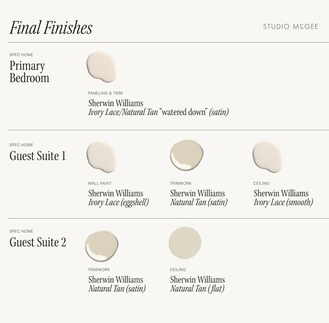 Studio Mcgee Moodboard, Studio Mcgee Formal Dining Room, Modern Farm Bedroom, Mcgee Paint Colors, Studio Mcgee Spec Home, Mcgee And Co Bedroom, Studio Mcgee Paint, Studio Mcgee Paint Colors, Home Finishes