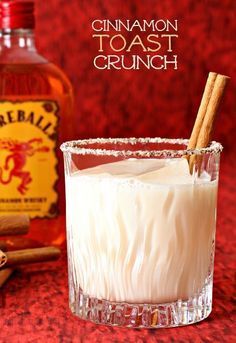RumChata mixed with Fireball Whisky and a little vanilla vodka to round it out. Amazing dessert cocktail idea! Rumchata Drinks, Fireball Drinks, Spicy Cocktail, Drink Cocktails, Cinnamon Toast Crunch, Cocktails Bar, Vanilla Vodka, Cocktail Desserts, Cinnamon Toast