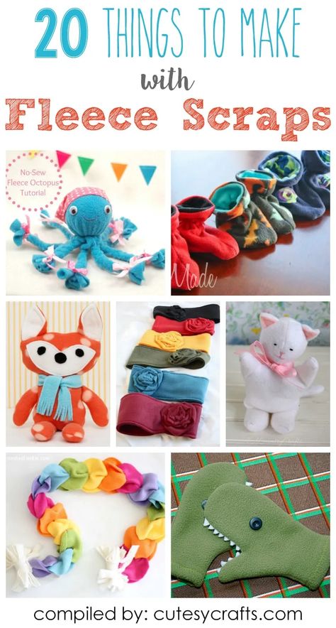 20 Adorable Things to Make with Fleece Scraps - Cutesy Crafts Things To Make With Fleece, Make A Tie Blanket, Fleece Scraps, How To Make A Tie, Fleece Sewing Projects, Fleece Crafts, Fleece Projects, Tie Blanket, Fleece Tie Blankets