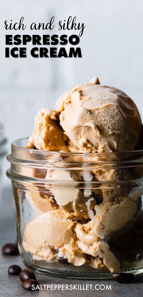 Espresso Ice Cream Recipe, Easy Ice Cream Recipes, Cuisinart Ice Cream Maker Recipes, Kitchen Aid Ice Cream Recipes, Homemade Espresso, Homemade Ice Cream Recipes Machine, Kitchen Aid Ice Cream, Espresso Ice Cream, Coffee Ice Cream Recipe