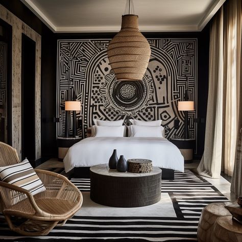 Afro Inspired Living Room, African Bedroom, African Interior Design, African House, African Inspired Decor, African Interior, African Home Decor, African Decor, Boho Interior