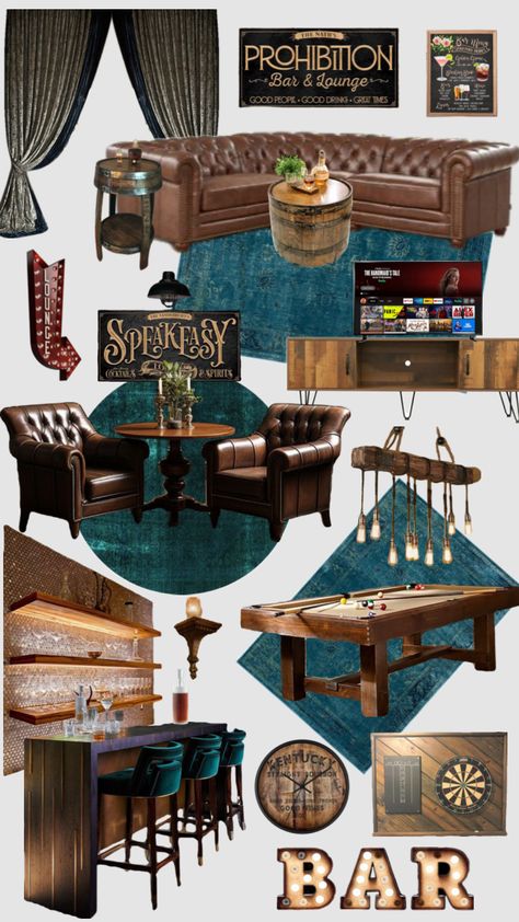 Basement Speakeasy #speakeasy #mancave #basementbar #lounge #homedecor Speakeasy Library Bar, Speakeasy Home Bar Design, Speakeasy Game Room Ideas, Basement Bar Speakeasy, Basement Speakeasy Bar, Speakeasy Fireplace, Speakeasy Man Cave, Speak Easy Theme, At Home Speakeasy