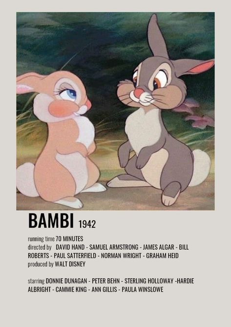 Bambi Poster, Barbie Movies List, Bambi Movie, Old Disney Movies, Good Animated Movies, Classic Disney Movies, Girly Movies, New Movies To Watch, Iconic Movie Posters