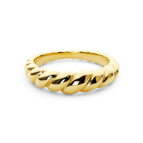 PRICES MAY VARY. What Makes Ana Luisa Special - This 14k gold plated ring is a chic way to make a bold statement. It combines simplicity with a contemporary design that can be stacked or styled solo. Perfect for everyday wear, this twisted ring takes every stack up a notch and adds a unique touch of texture. Quality Materials - Crafted with durability in mind, this gold twist ring is hypoallergenic, water and tarnish-resistant. Our extra protective gold coating, along with extensive quality and Gold Twist Ring, Gold Ring Jewelry, Graduation Ring, Free Rings, Graduation Rings, Twisted Ring, Crafts From Recycled Materials, Gold Rings Jewelry, Women's Rings