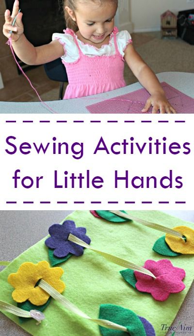 Sewing activities for little hands - easy beginner sewing activities that promote fine motor skills and mimic the Handwork For Preschoolers, Preschool Sewing, Sewing Activities, Time Activity, Preschool Fine Motor, Hand Sewing Projects, Simple Sewing, Beginner Sewing, Trendy Sewing