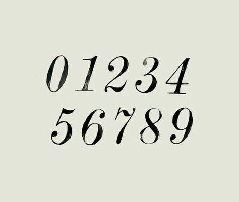 hand lettered serif numbers | serif font inspiration | lettering inspiration Number Year Tattoo Fonts, Lettering For Numbers, Writing Fonts Numbers, Number Fonts Tattoo Simple, Bujo Fonts Numbers, Tattoo Script Numbers, Different Font Numbers, Pretty Fonts Numbers, Handwriting Styles Numbers