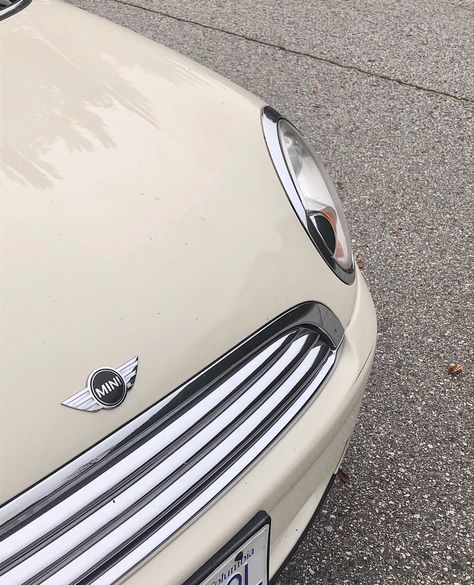 Cream Mini Cooper Aesthetic, Beige Mini Cooper, White Mini Cooper Aesthetic, Cream Mini Cooper, Mini Cooper Aesthetic, White Mini Cooper, Mini Aesthetic, Mini Cooper Car, God Of Wrath