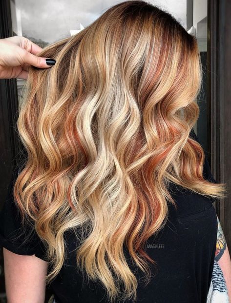 50 Best Blonde Hair Colors Trending for 2020 - Hair Adviser Copper Blonde Hair Color, Pale Blonde Hair, Caramel Blonde Hair, Red Hair With Blonde Highlights, Copper Blonde, White Blonde Hair, Beautiful Blonde Hair, Hair Color Caramel, Caramel Blonde