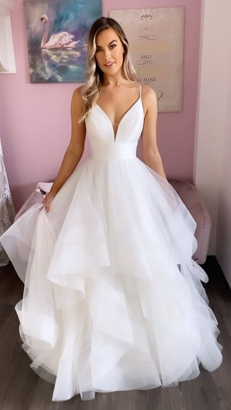 Tulle Wedding Dresses, Tiered Tulle Wedding Dress, Layered Wedding Dresses, Tiered Wedding Dress, Boho Bridal Dress, Wedding Dresses A, Simple Wedding Gowns, Wedding Dresses A Line, Deb Dresses