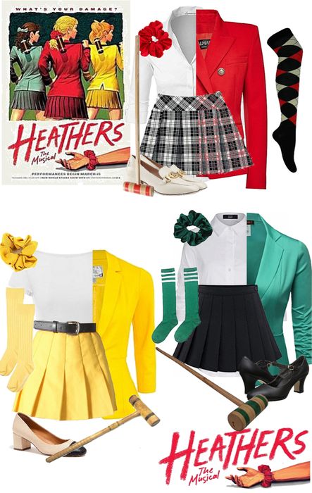 Heathers the musical costumes Outfit | ShopLook 80s Music Outfit, Heathers The Musical Halloween Costumes, Heather Halloween Costume, Musical Costumes Ideas, 80s Heathers Fashion, Heathers The Musical Costume, The Heathers Halloween Costume, Heathers The Musical Outfits, Heathers Group Costume