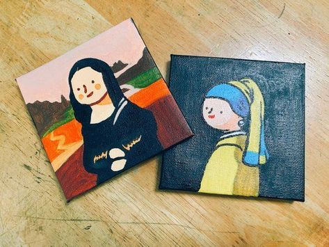 Mini Toile, Regnul Animal, Girl With A Pearl Earring, Simple Canvas Paintings, Cute Canvas Paintings, Famous Paintings, Soyut Sanat Tabloları, Johannes Vermeer, Canvas Painting Designs