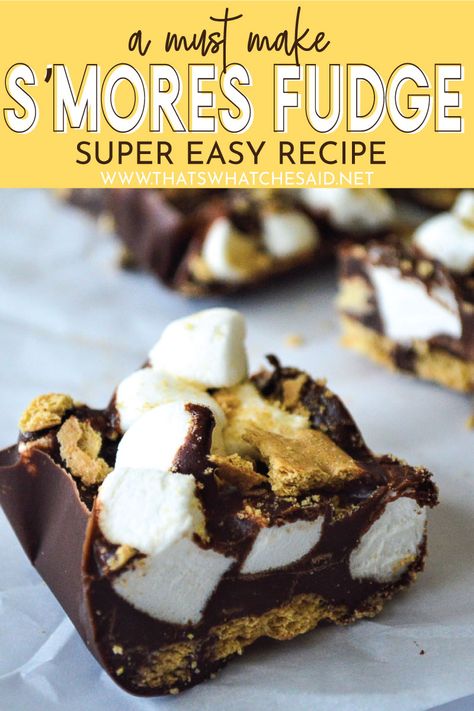 S’mores Fudge Recipe, S’more Fudge, S'mores Fudge, S’mores Fudge, Smores Fudge Recipe, Smore Desserts, Smores Fudge, Quick Fudge Recipe, Quick Fudge