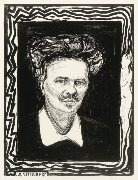 August Strindberg (1896) by Edvard Munch. Original from The Art Institute of Chicago. Digitally enhanced by rawpixel. | free image by rawpixel.com / The Art Institute of Chicago (Source) Gustav Klimt, August Strindberg, Samuel Beckett, Caspar David Friedrich, Edvard Munch, Online Posters, Art Institute Of Chicago, Wassily Kandinsky, Rembrandt