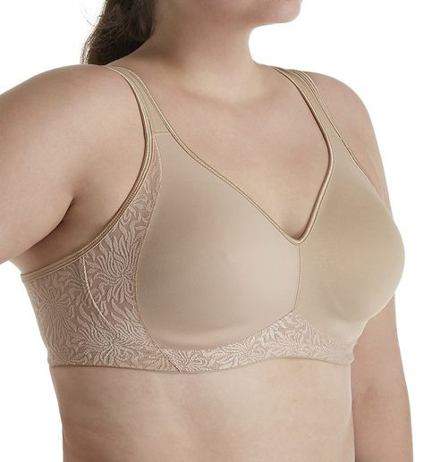 PRICES MAY VARY. 100% Nylon Imported Hook and Eye closure Hand Wash Only QUALITY FABRIC - This wire-free bra from Playtex is crafted from a moisture-wicking stretch microfiber fabric. The luxe fabric aims to keep you cool and dry even on your most active days. (Polyester/nylon/spandex) WIRE-FREE - A smooth wire-free design adds to the comfort of this Playtex seamless bra. MOISTURE-WICKING - Designed to keep you cool, this Cool Comfort moisture-wicking fabric wicks away wetness for a fresh feel. ADJUSTABLE STRAPS - These non-slip adjustable straps feature a no-ride-up back for the perfect fit. The cushioned comfort straps relieve shoulder pressure due to their innovative design. 4-WAY SUPPORT - The TruSupport bra design provides a 4-way support system with extra side and back support. Its f