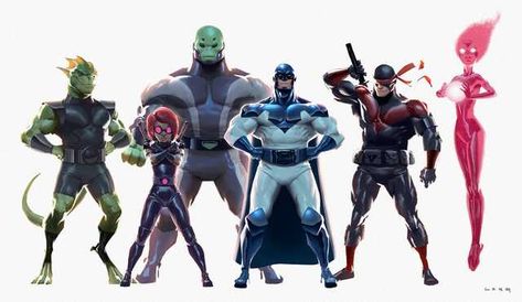 Imgur Post - Imgur Tumblr, Superhero Team Oc, Indie Superheroes, Big Hero 6 Concept Art, Solgaleo Pokemon, Batman Painting, Superhero Team, Superhero Characters, Hero 6