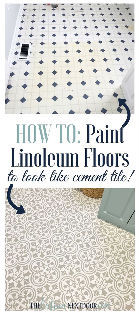 Complete STEP by STEP tutorial on how to paint your linoleum floors Redo House, Painting Linoleum Floors, Paint Linoleum, Linoleum Floor, Linoleum Floors, Floor Makeover, Home Remodeling Diy, Stenciled Floor, Linoleum Flooring