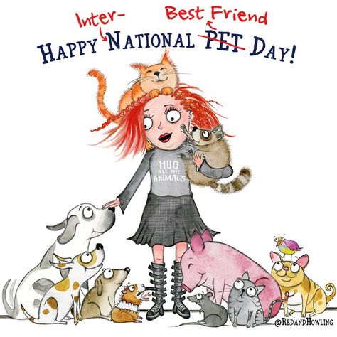 International Best Friend Day, Red And Howling, Happy Birthday Animals, Animal Lover Quotes, Love Your Pet Day, National Best Friend Day, National Pet Day, Best Friend Day, Dog Jokes