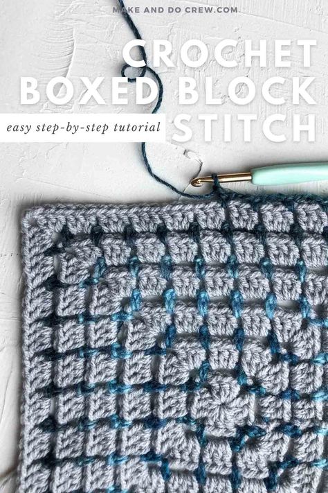 Block Stitch Blanket, Crochet A Square, Crochet Block Stitch, Crochet Box Stitch, Block Stitch, Crochet Circle, Granny Square Crochet Patterns Free, Stitch Blanket, Crochet Box