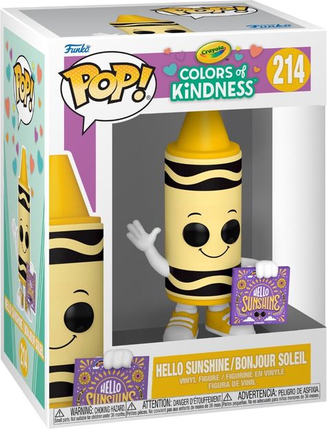 FUNKO POP! AD ICONS: Crayola Colors of Kindness - Hello Sunshine (Yellow Crayon) [COLLECTABLES] Vinyl Figure BRAND: Funko UPC: 889698725361 Create your own masterpiece with Pop! Crayellow Crayon!This friendly Crayola® mascot is ready to bring some color to your Ad Icons collection with its Colors of Kindness™ “Hello Sunshine” art.Vinyl figure is approximately 3.95-inches tall. Yellow Crayon, Игрушки Funko Pop, Funko Pop Display, Funky Pop, Pop Ads, Maid Marian, Muppet Christmas Carol, Lunar Moon, Funko Pop Dolls